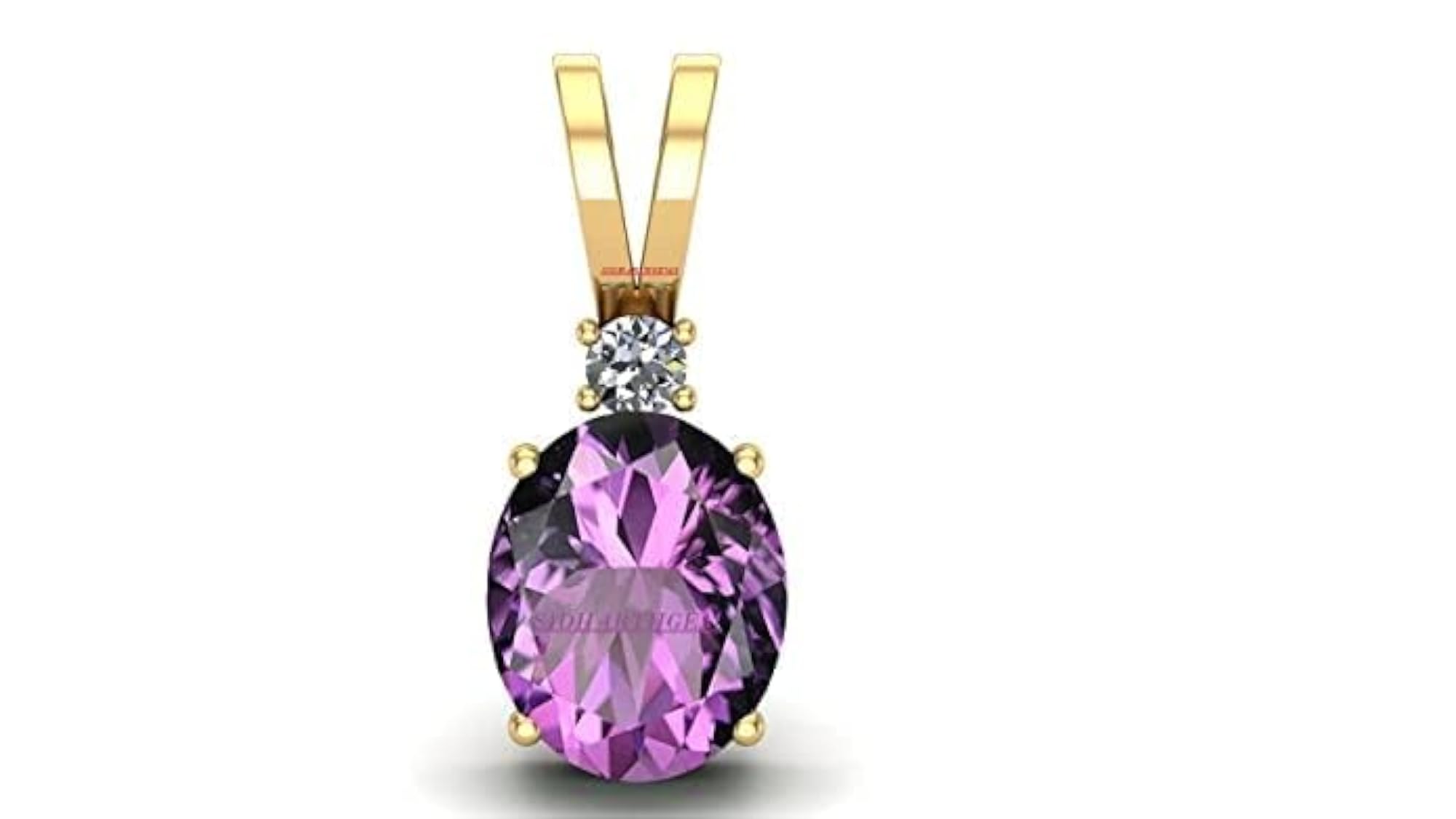 3.25 Ratti Certified Amethyst Gold Pendant for Men and Women